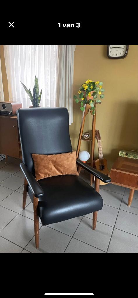 Fauteuil vintage perfecte staat, Enlèvement, Comme neuf, Bois, Vintage