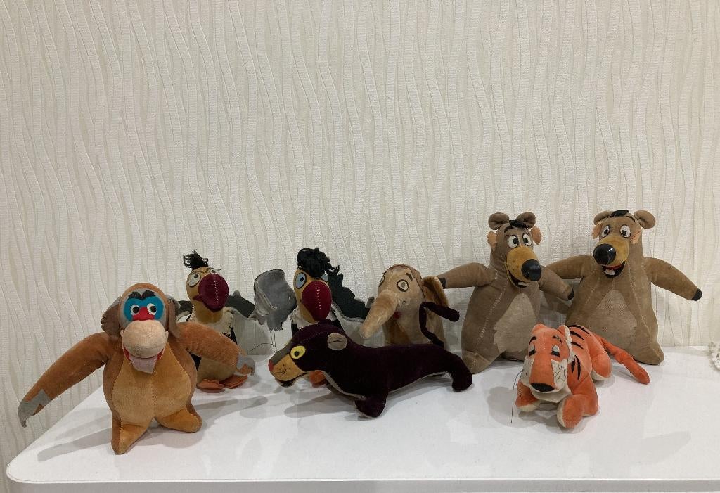 8 animaux vintage du livre de la jungle de GUND 1966 DISNEY, Enlèvement ou Envoi