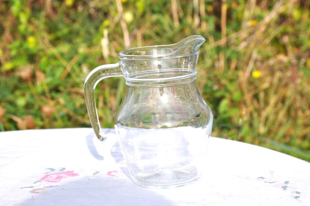 pichet de table en verre 1/4 litre, Enlèvement ou Envoi, Comme neuf, Verre, Récipient(s)