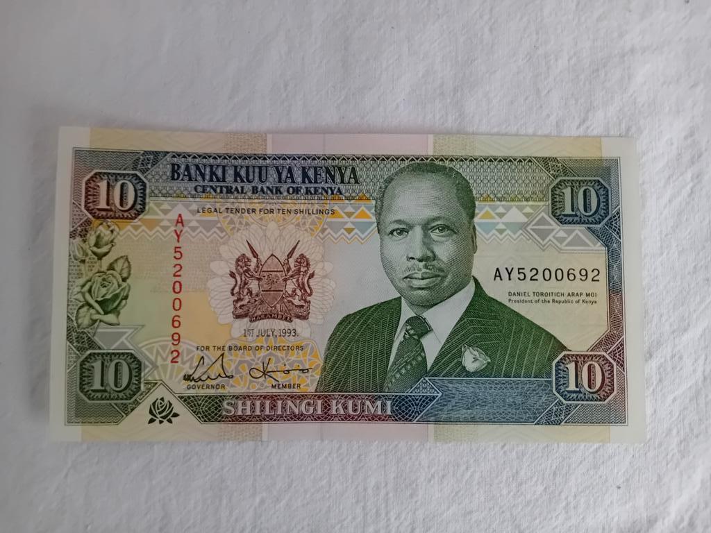 Bankbiljet Kenia 10 Shilling 1993 nieuw, Ophalen of Verzenden, Los biljet