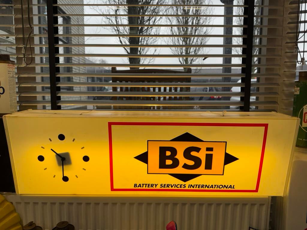 BSI Accu’s oude reclame lichtbak, Ophalen, Gebruikt, Lichtbak of (neon) lamp