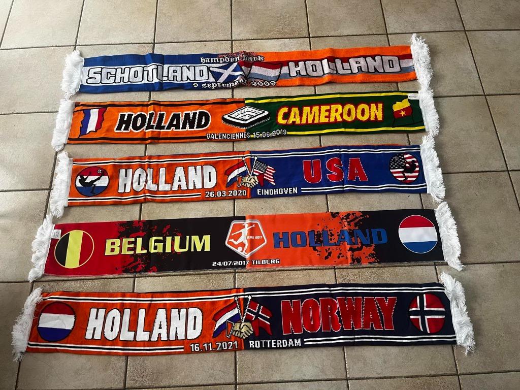 5 vieux foulards hollandais pour collectionneurs, Envoi, Utilisé, Fanion ou Écharpe