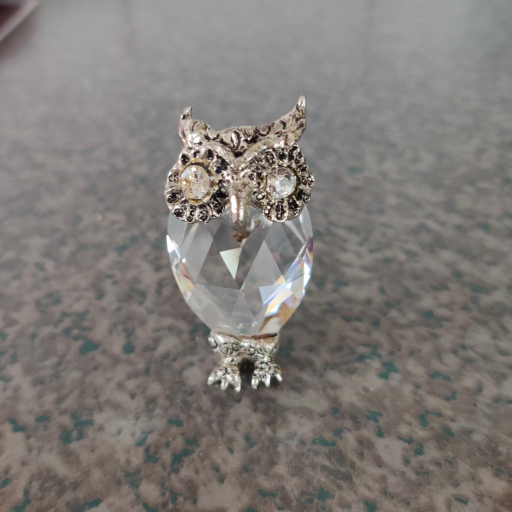 Verre taillé en forme de hibou, Collections, Collections Animaux, Enlèvement, Comme neuf, Oiseaux, Statue ou Figurine