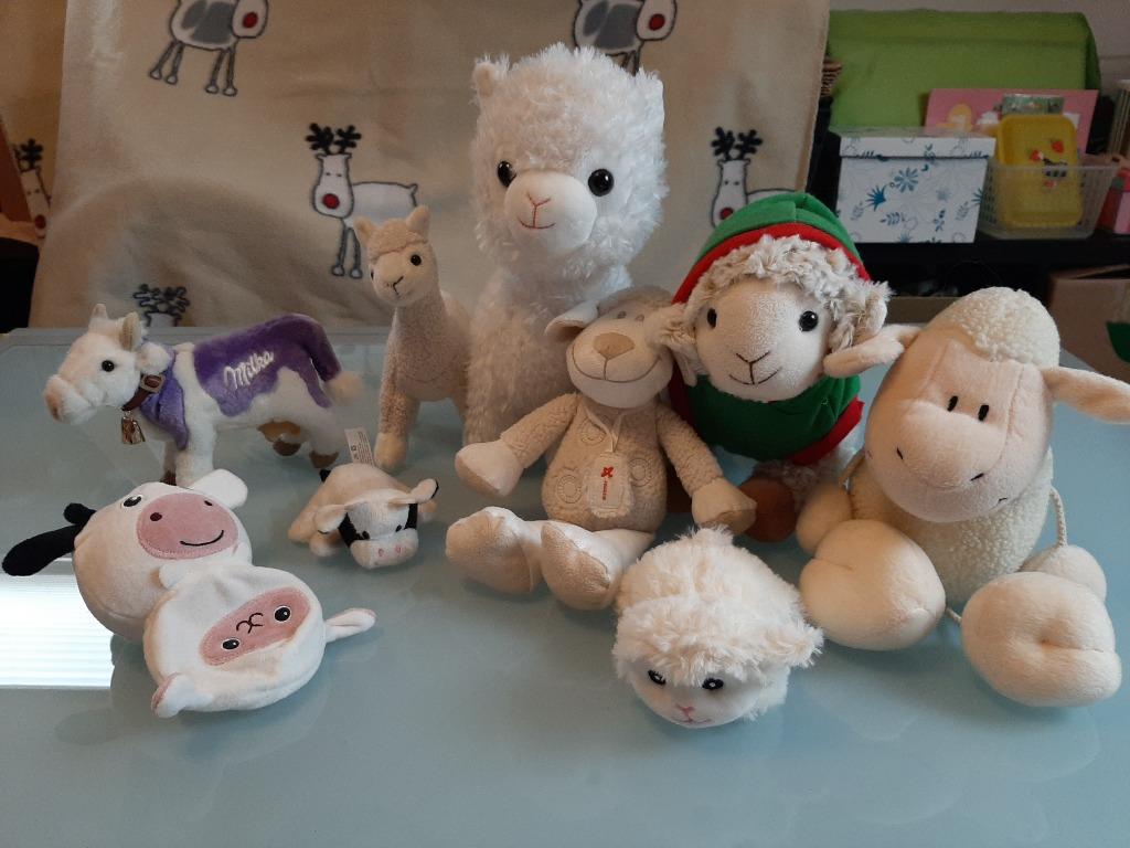 Koe Alpaca Schaap knuffels, Kinderen en Baby's, Speelgoed | Knuffels en Pluche, Zo goed als nieuw, Koe, Ophalen of Verzenden