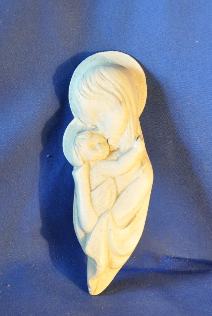 vierge moderne stylisée a l'enfant platre style pierre, Enlèvement ou Envoi