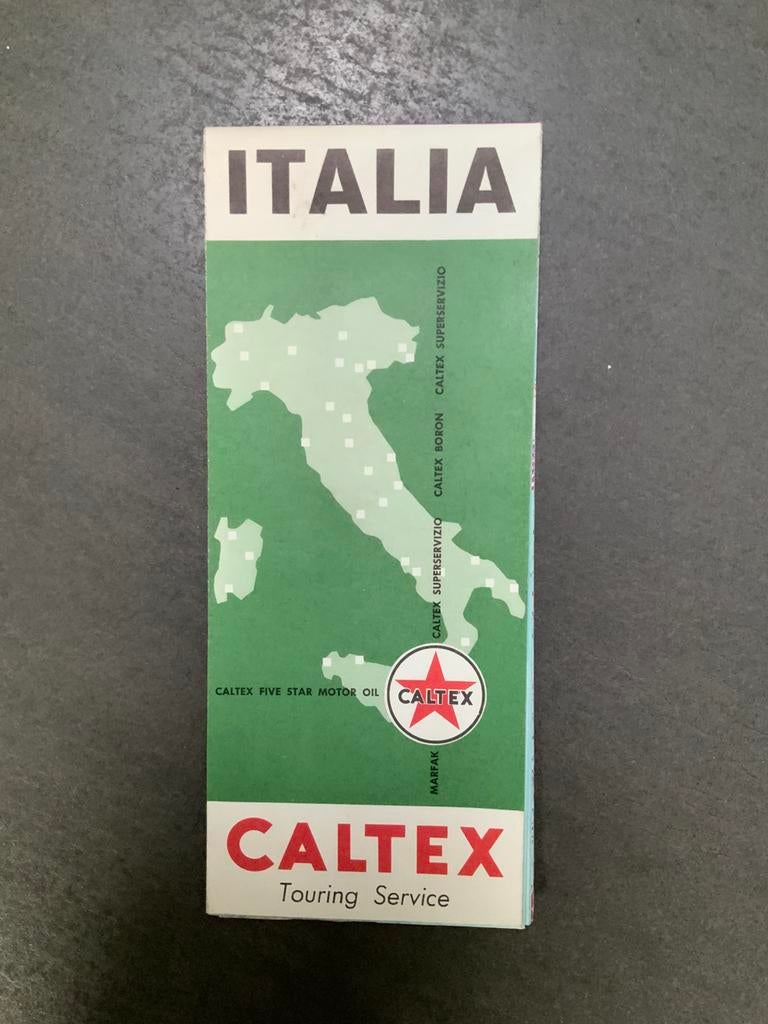 Vintage wegenkaart Caltex Italie 1966, Enlèvement ou Envoi, Utilisé