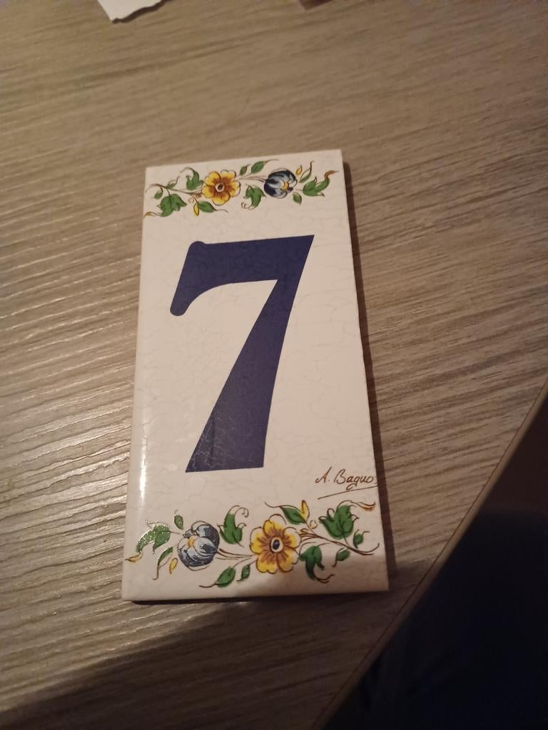 Huisnummer 7 - keramische tegel, Ophalen of Verzenden, Nieuw