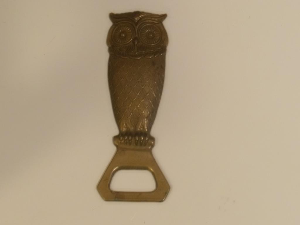 * vintage koperen flessenopener uil, Ophalen of Verzenden