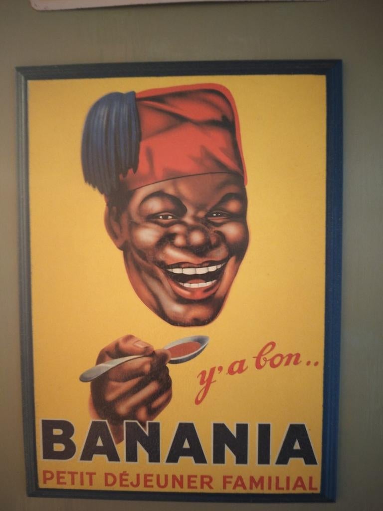 Houten reclamebordje Banania, Ophalen of Verzenden, Gebruikt, Reclamebord
