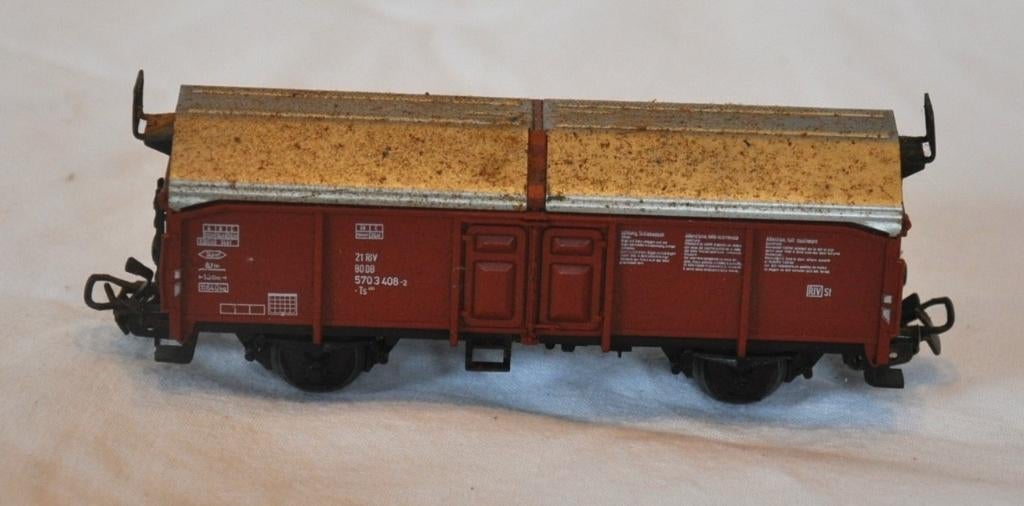 wagon double de transport rouge markiln (6), Collections, Enlèvement ou Envoi, Utilisé, Train, Modèle réduit