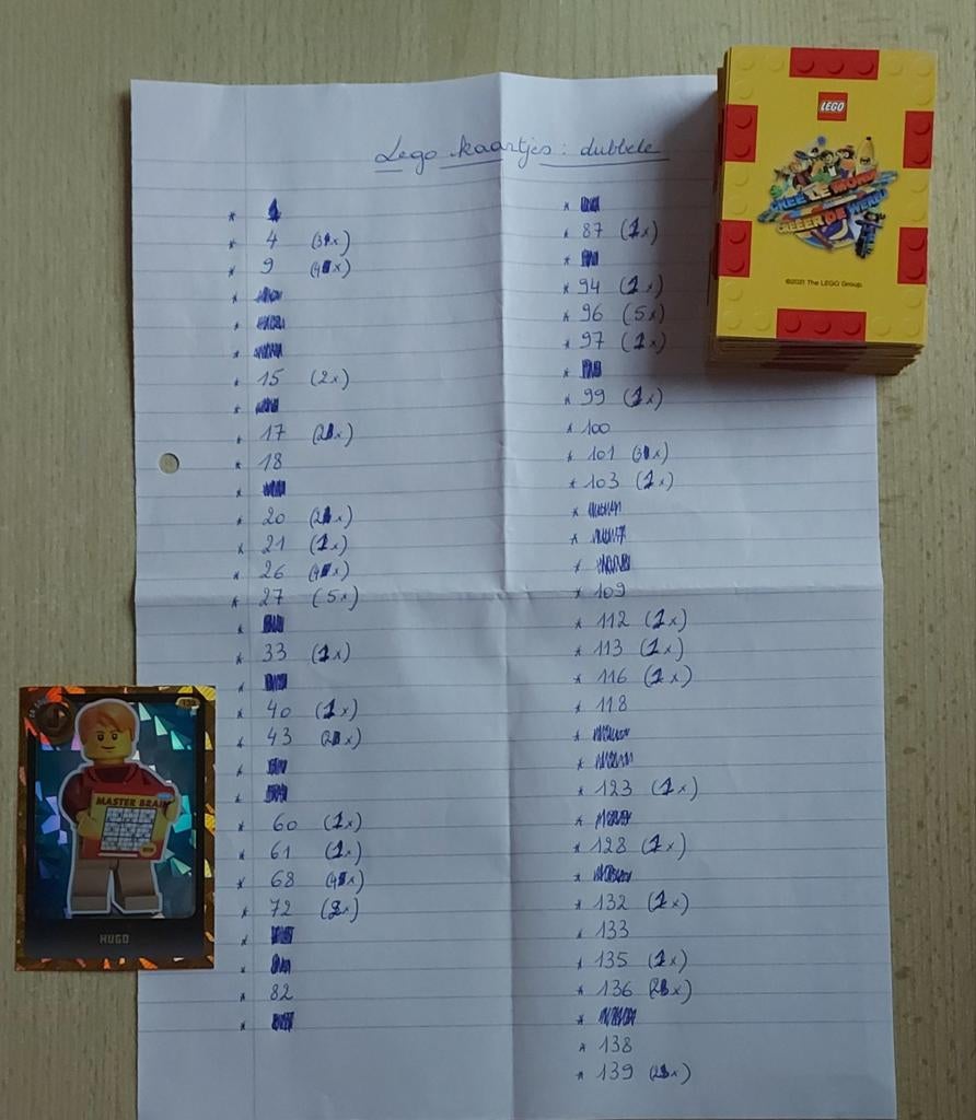 Lego kaartjes dubbele kaart kaarten, Enlèvement ou Envoi, Comme neuf