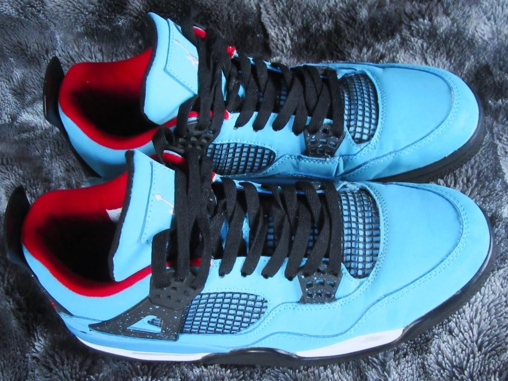 Travis Scott x Air Jordan 4 Retro ‘Cactus Jack’ Sneakers, Blauw, Air Jordan, Ophalen of Verzenden, Sneakers