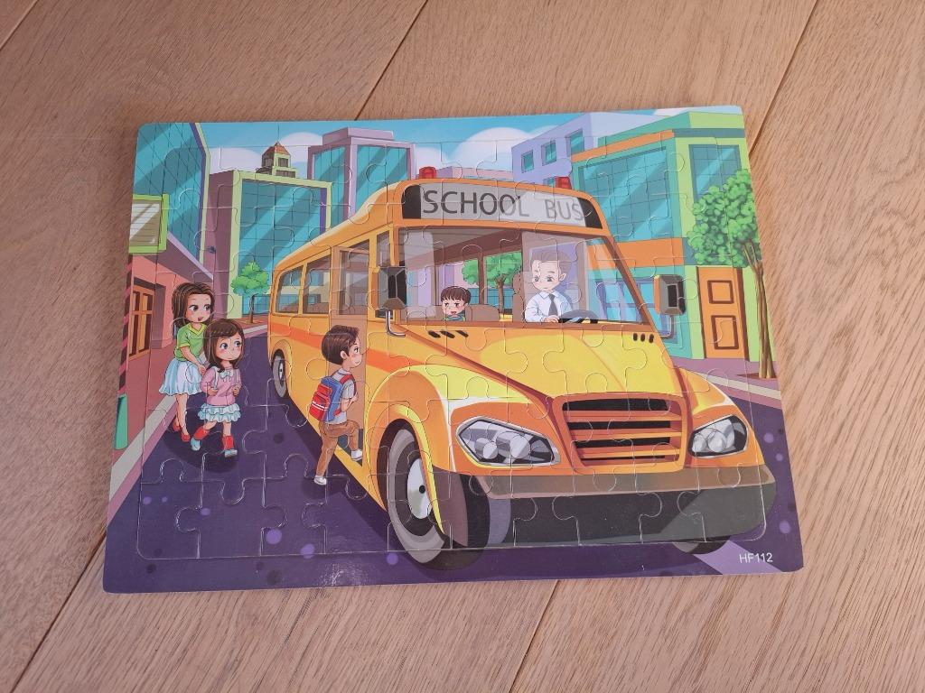 Schoolbus Puzzel, 4 à 6 ans, Comme neuf, Enlèvement, Plus de 50 pièces