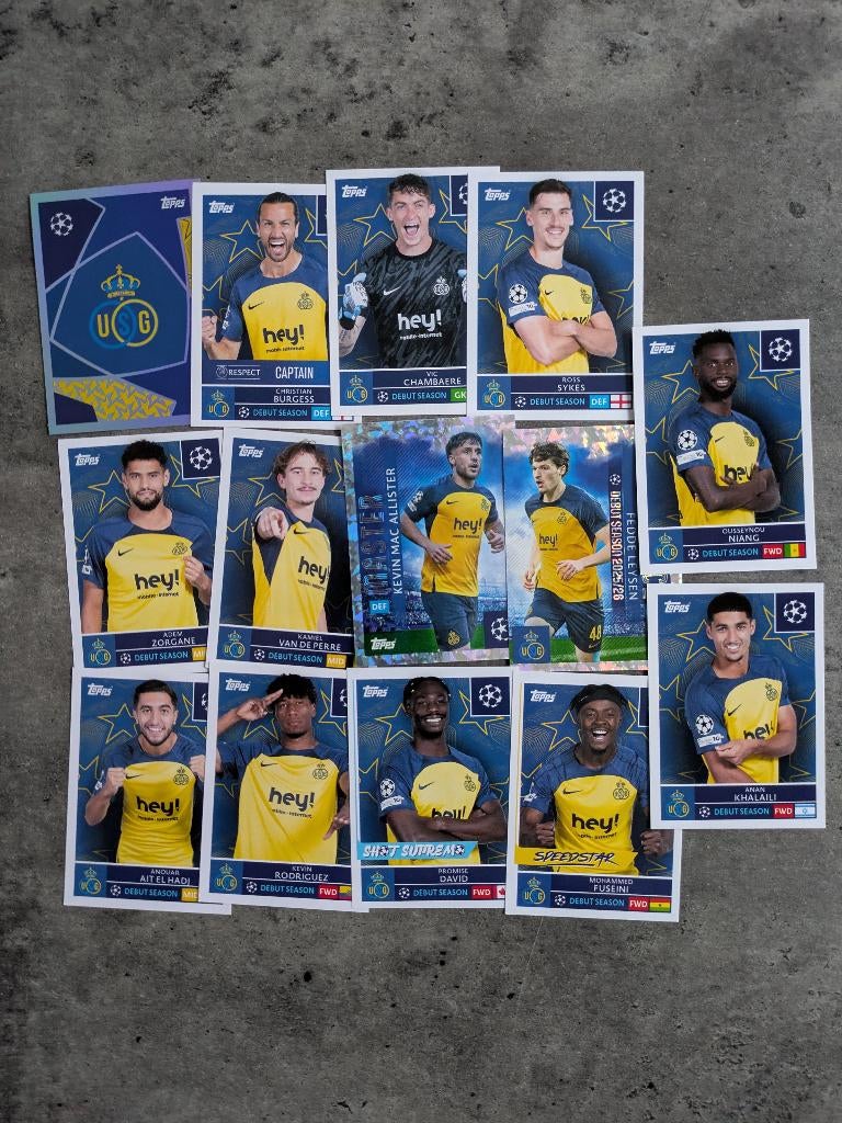 VOETBAL UNION ST GILLES CHAMPIONS LEAGUE 2025/2026 SET TOPPS, Verzenden, Nieuw