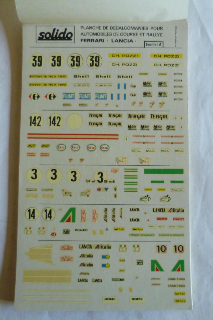 Solido Decals " ferrari - Lancia ", Enlèvement ou Envoi, Comme neuf, Voiture, Solido