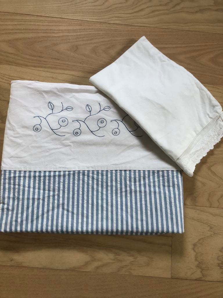 Dekbedovertrek en kussensloop voor babybedje, Kinderen en Baby's, Ophalen of Verzenden, Zo goed als nieuw, Blauw, Dekbedovertrek