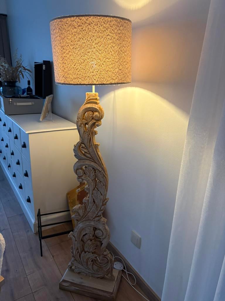 Staand lamp, Ophalen, Zo goed als nieuw, Hout, 75 cm of meer