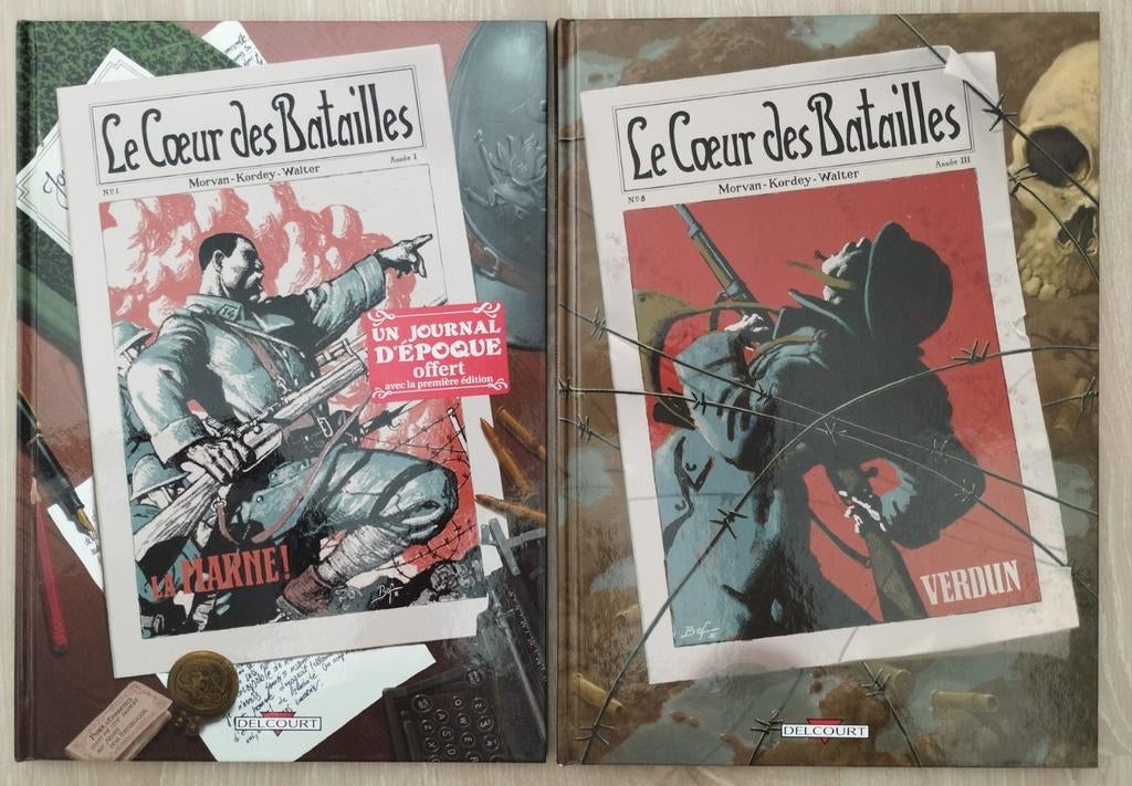 2 BD Le coeur des batailles de Morvan & Kordey (E.O.), Boeken, Complete serie of reeks, Ophalen of Verzenden, Morvan - Kordey