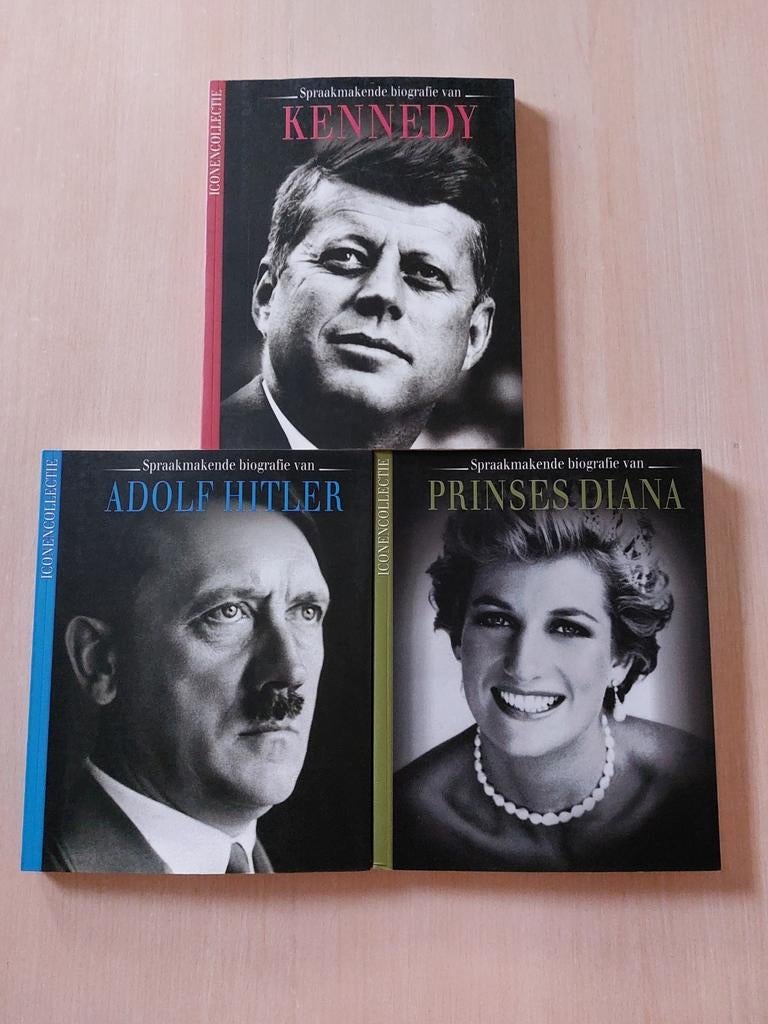 Biografie, Kennedy, Adolf Hitler en Prinses Diana., Boeken, Ophalen of Verzenden, Nieuw