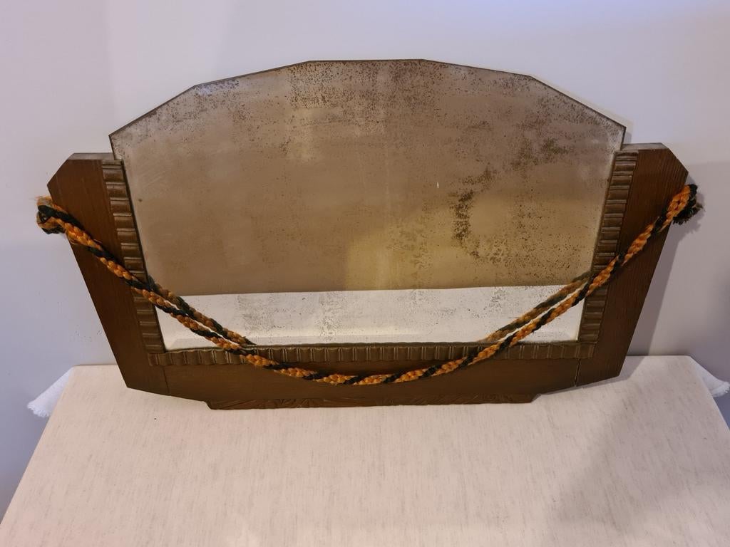 Antieke spiegel te koop in Balen, Antiek en Kunst, Ophalen, Overige vormen, 50 tot 100 cm, Minder dan 100 cm