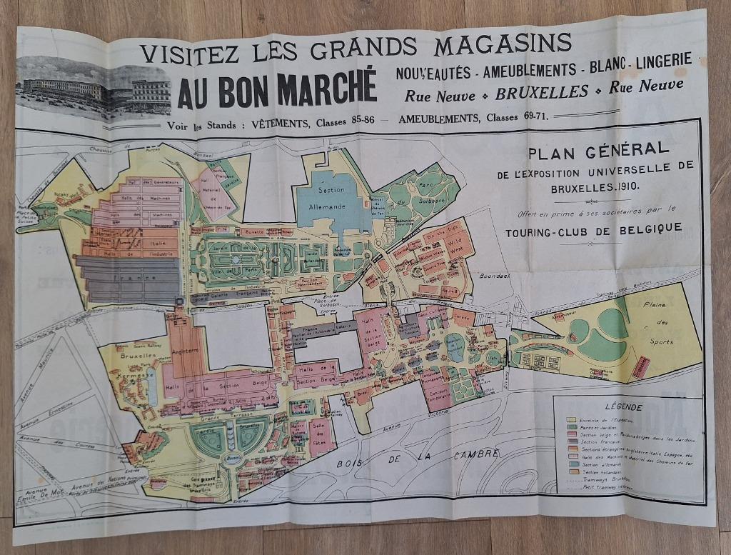 Plan exposition universelle Bruxelles 1910, Collections, Enlèvement ou Envoi, Avant 1920, Affranchie, Bruxelles (Capitale)