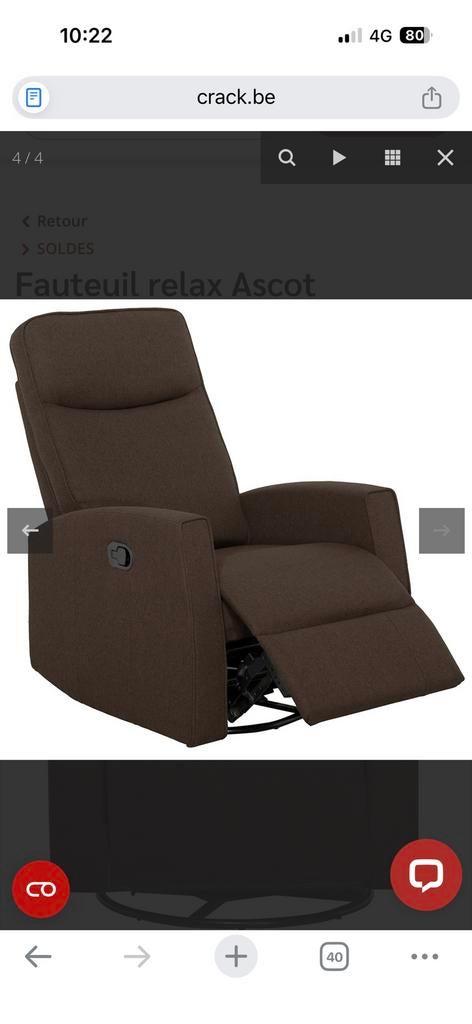 Fauteuil relax manuel 1 personne, Enlèvement, Neuf