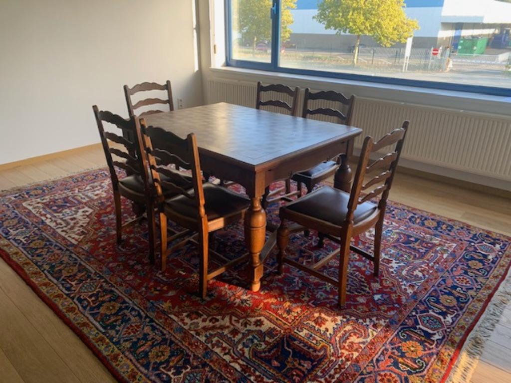 Tafel met 6 stoelen, Ophalen, Gebruikt, Eikenhout, 200 cm of meer