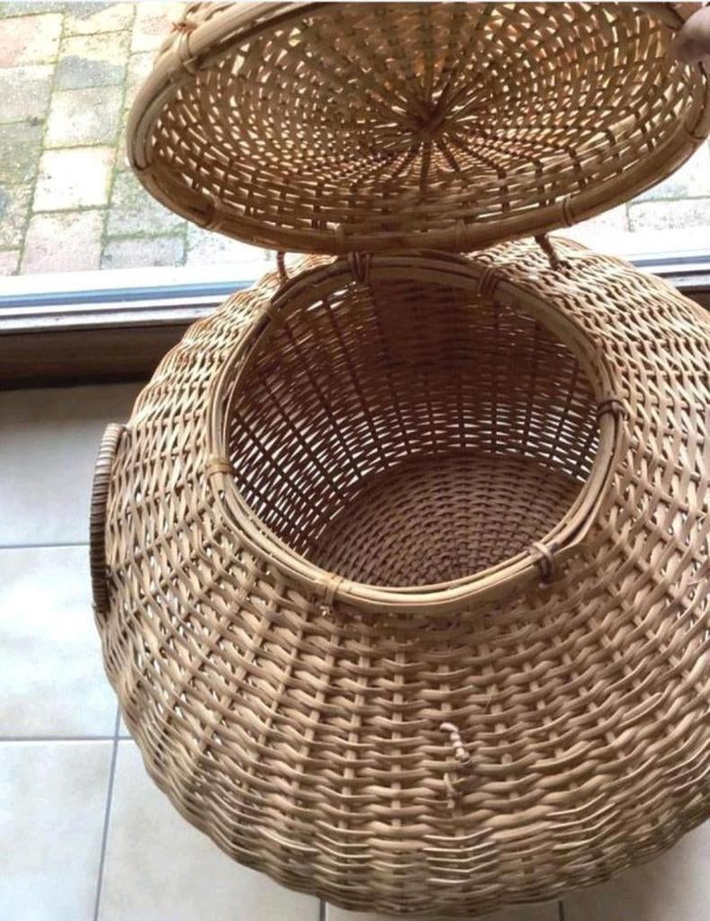 A saisir Vintage beau grand panier en osier, Enlèvement