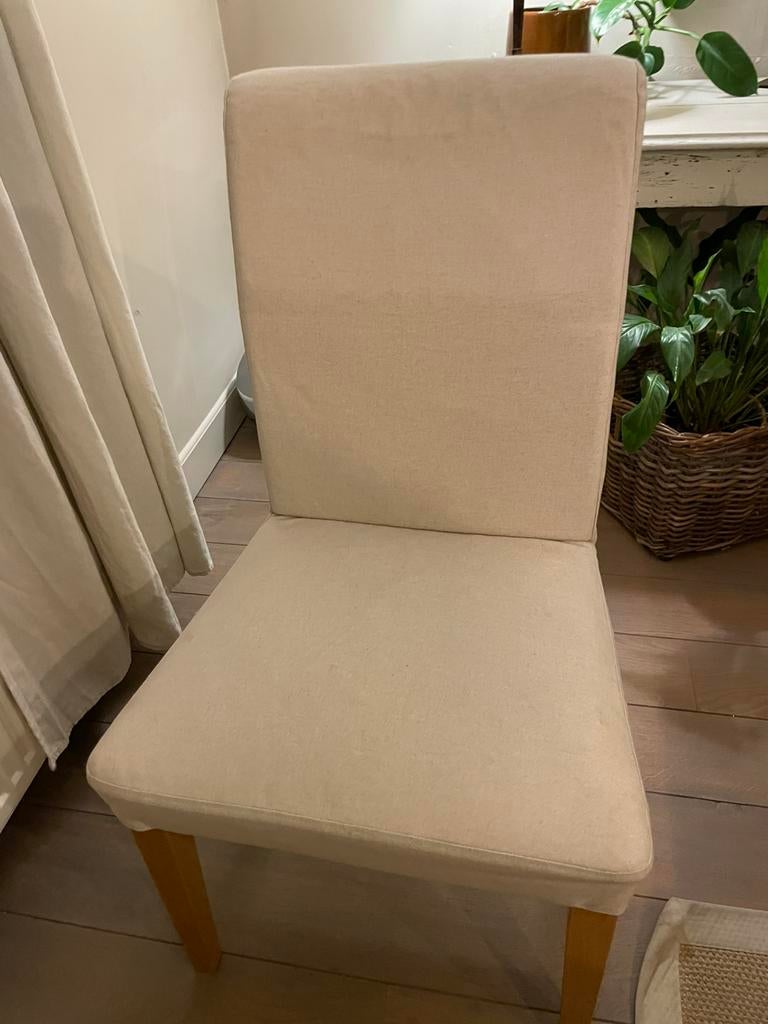 6 eetkamerstoelen met afwasbare overtrekhoes, Huis en Inrichting, Stoelen, Ophalen, Gebruikt, Overige kleuren, Landelijk