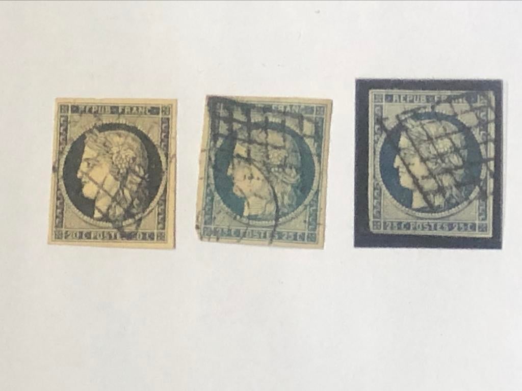 Frankrijk Cérès n.3, 4 en 4a (n. 3 en 4 ondertekend) *, Gestempeld