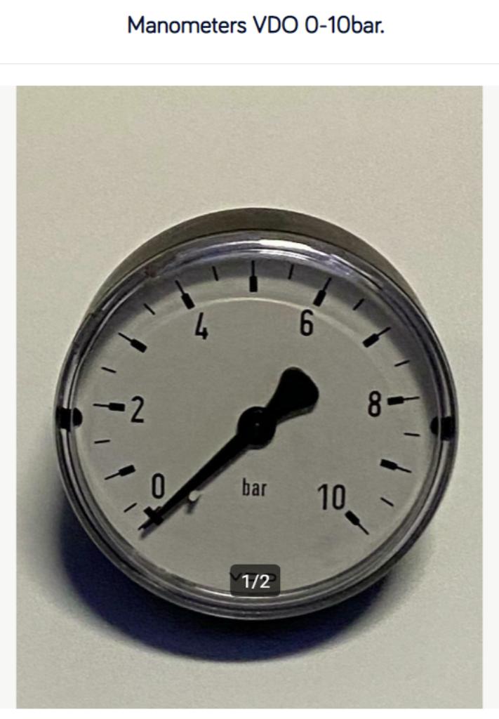 Manometers VDO  0-10 Bar, Doe-het-zelf en Bouw, Compressors, Ophalen of Verzenden, Nieuw, 10 bar of meer