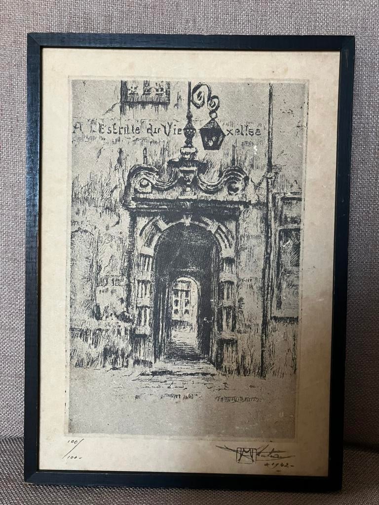 Prachtige Ets - L’Estrille du vieux Bruxelles, Enlèvement ou Envoi