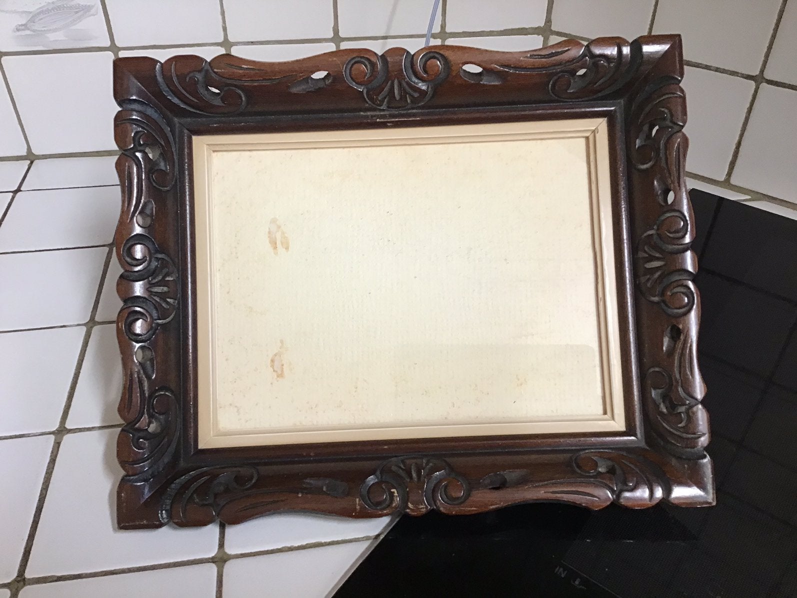 Vintage barokke houten fotolijst kader, Ophalen of Verzenden, Glas