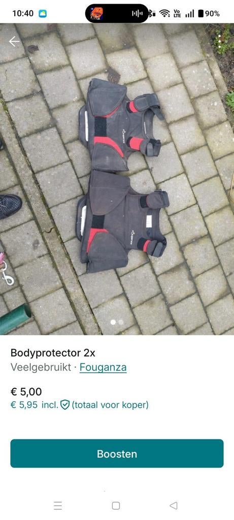 2x bodyprotector, Dieren en Toebehoren, Ophalen of Verzenden, Gebruikt, Rijden