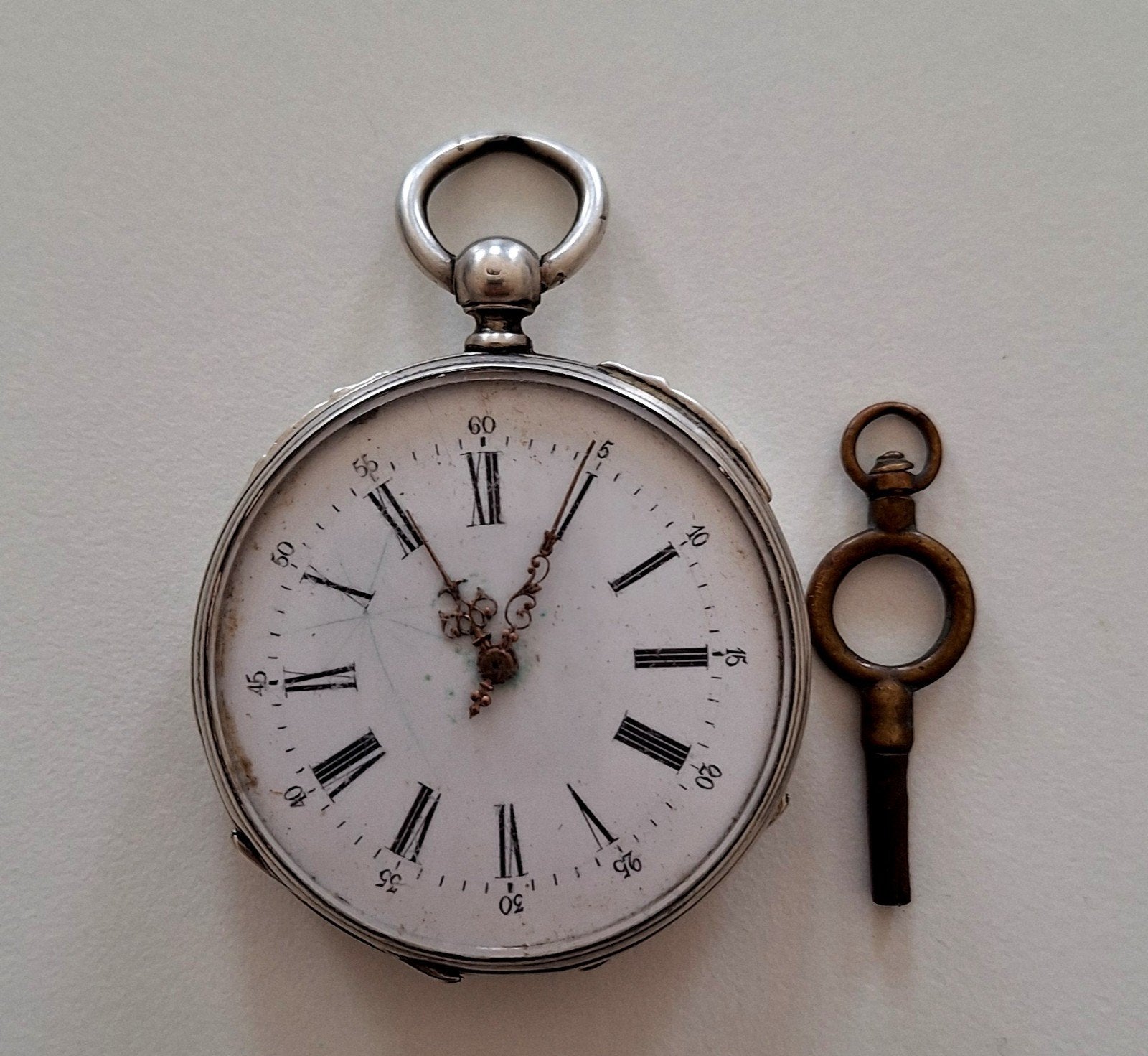 montre a gousset argent avec cle fonctionne parfaitement, Bijoux, Sacs & Beauté, Enlèvement ou Envoi, Argent