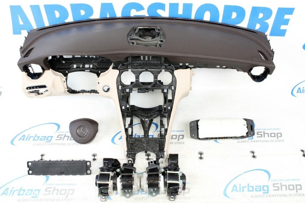 Airbag kit  Tableau de bord brun beige Mercedes W205, Enlèvement ou Envoi, Utilisé