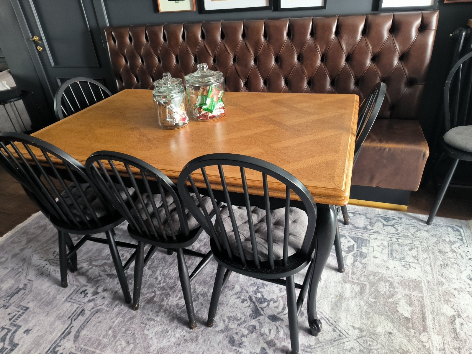 Table de salle à manger en bois massif, Enlèvement, Utilisé, Rectangulaire