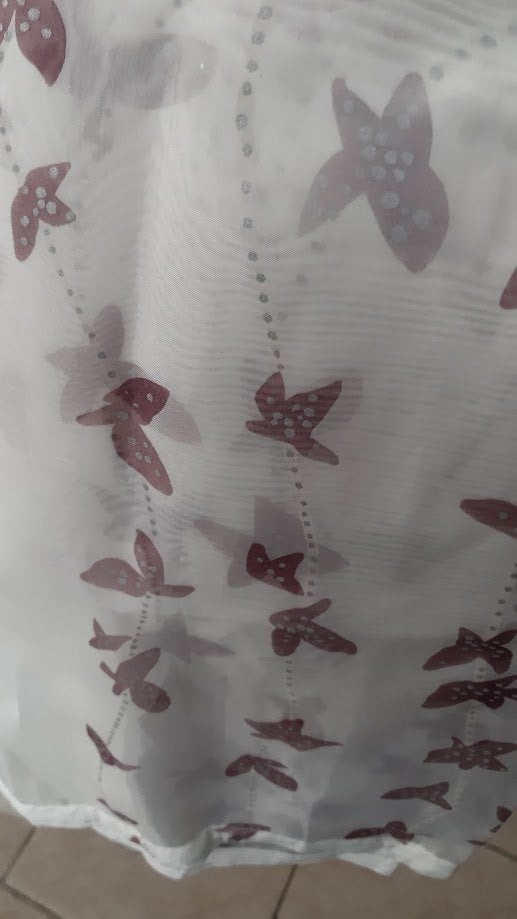 2 rideaux prêts à accrocher papillon blanc h 214 x l 140 cm, Translucide, Comme neuf, Rideau, 140 cm