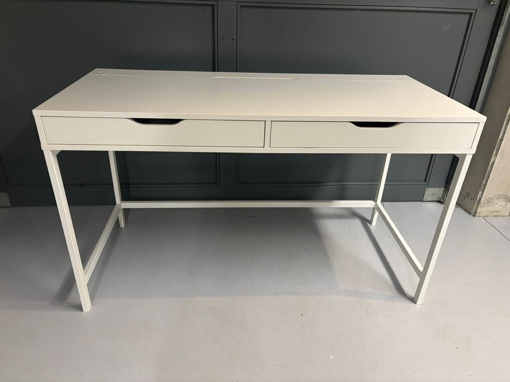 Bureau IKEA ALEX blanc avec 2 tiroirs – très bon état, Enlèvement, Utilisé, IKEA, Blanc