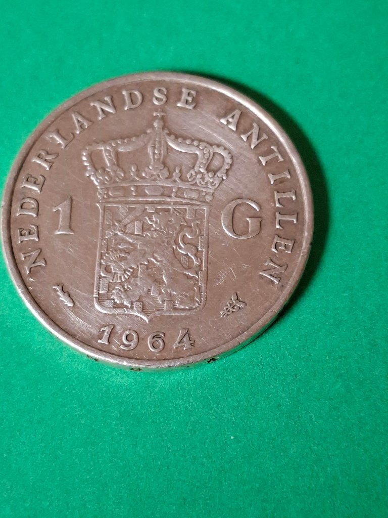 1964 Antilles néerlandaises 1 florin argent poisson, Envoi, Amérique centrale, Monnaie en vrac, Argent
