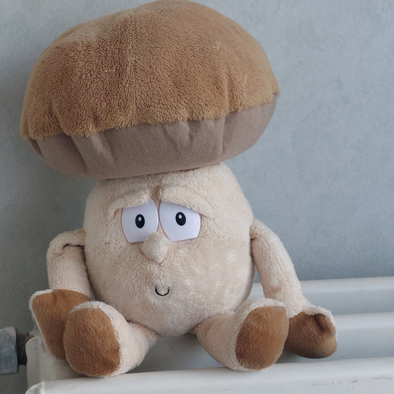 Knuffel Paddenstoel. Aktie Delhaize. In heel goede staat, Ophalen, Gebruikt, Beige
