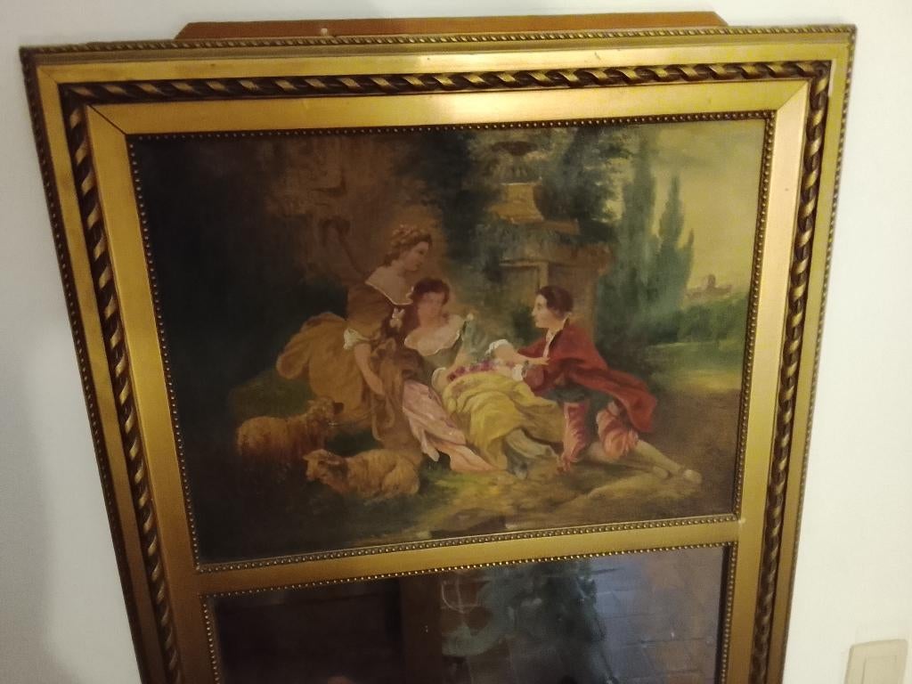Trumeau ancien miroir biseauté, Antiquités & Art, Antiquités | Miroirs, Enlèvement