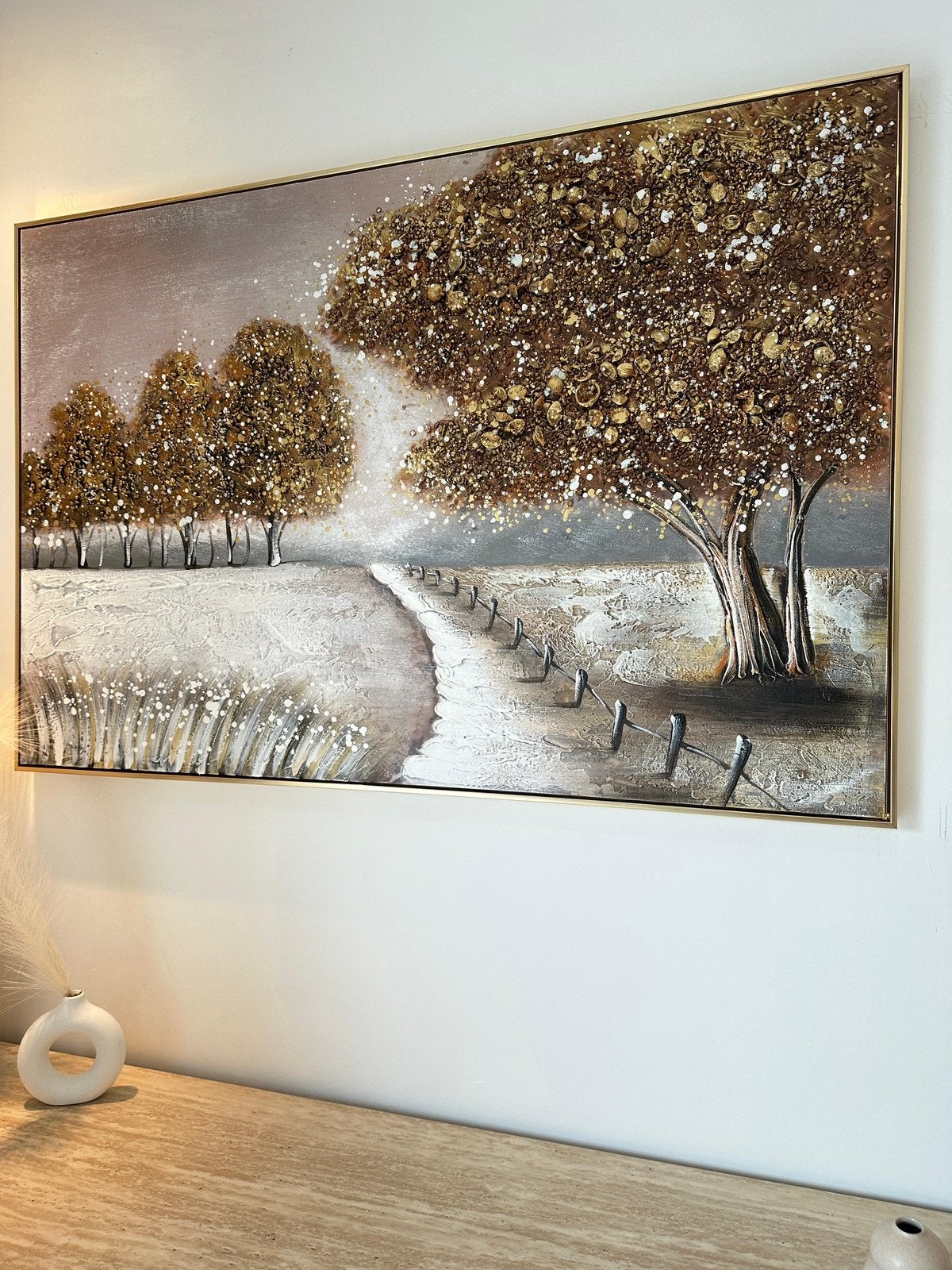 Tableau décoratif paysage en relief – 120 x 80 cm, Antiquités & Art, Enlèvement