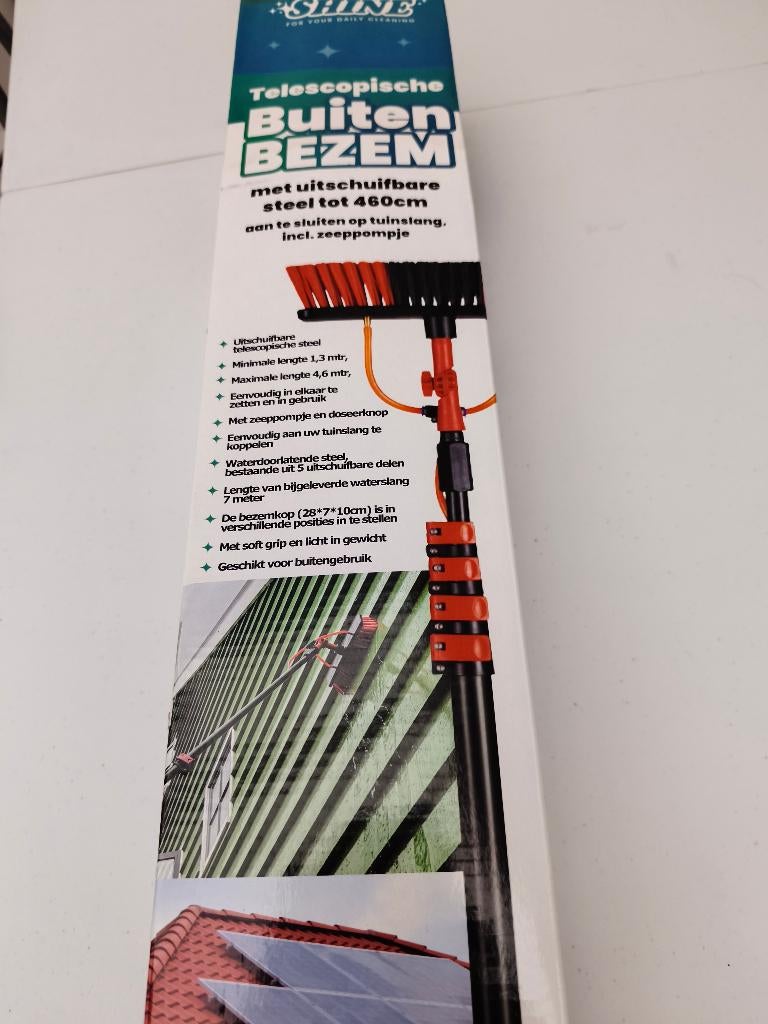 manche telescopique shine 4,60m avec brosse,neuve, Enlèvement, Brosse ou Balai