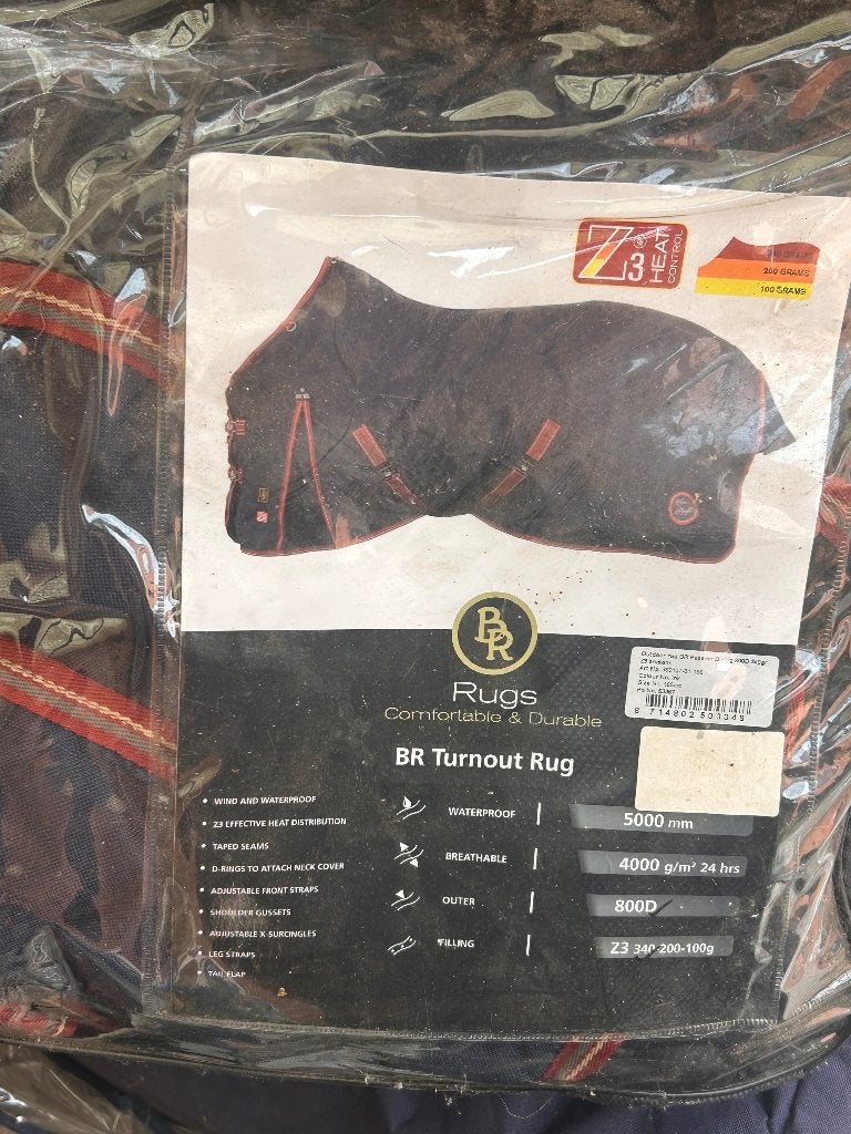 Outdoor paardendeken 340 gram, Ophalen, 340 g, Dubbele borstsluiting, Blauw