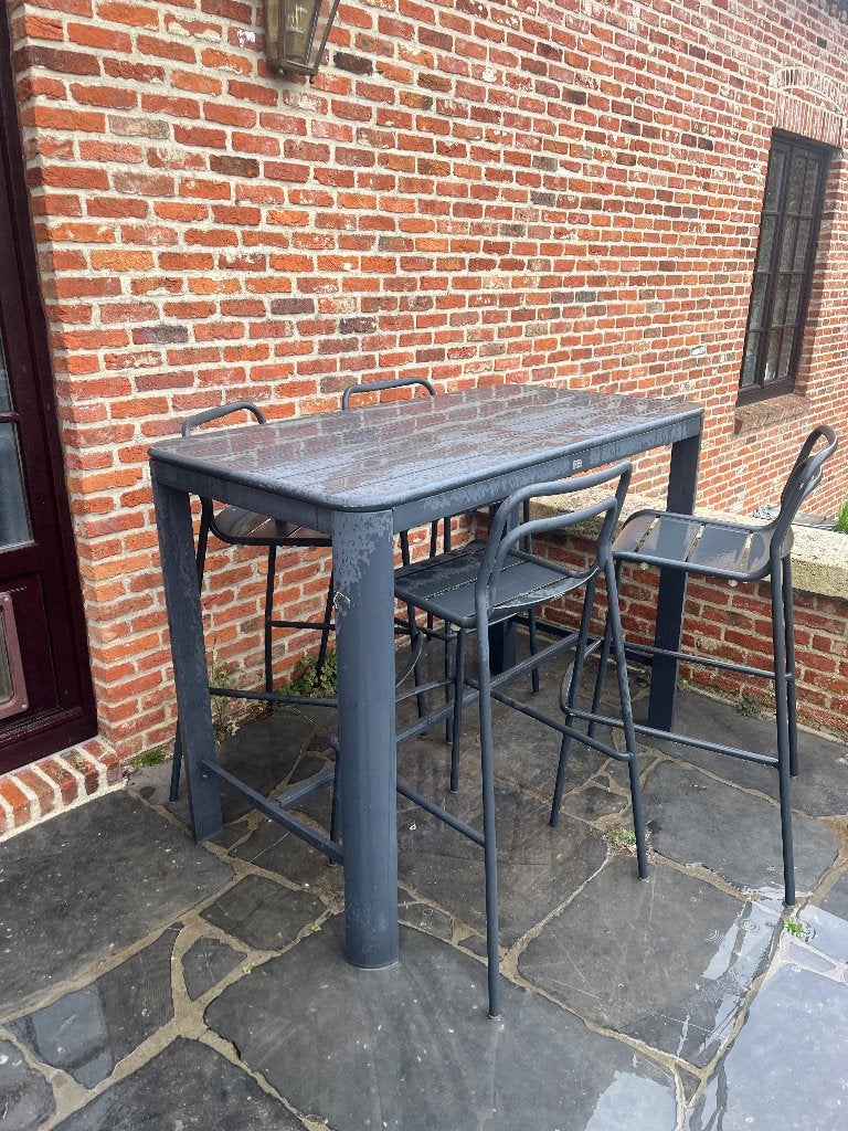 Ensemble table extérieure aluminium, Jardin & Terrasse, Table à dinner, Aluminium, Comme neuf, Sets de jardin