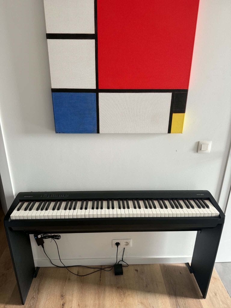 Roland FP-30 digitale piano + 2 standaarden en pedaal, Ophalen, Gebruikt, Zwart, Digitaal