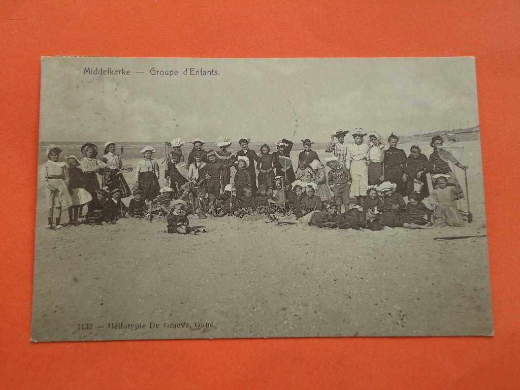 Middelkerke Groupe d' Enfants, Verzamelen, Ophalen of Verzenden, Voor 1920, Gelopen, West-Vlaanderen