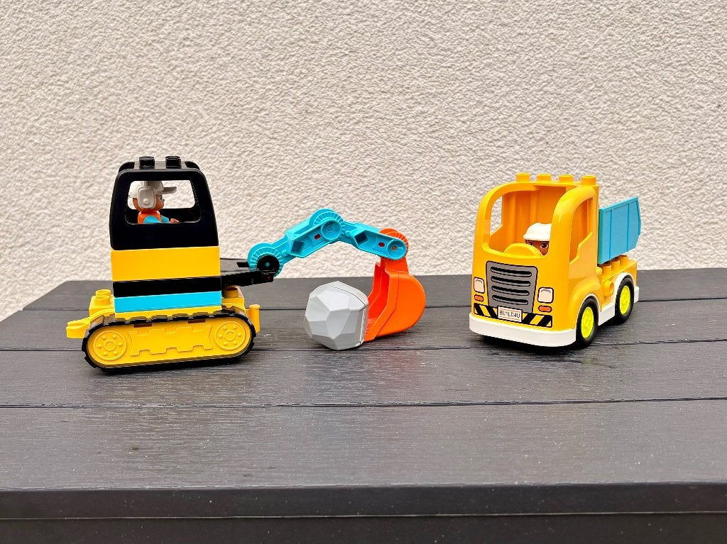 Lego Duplo 10931 Truck & Graafmachine, Ophalen, Compleet, Zo goed als nieuw, Duplo