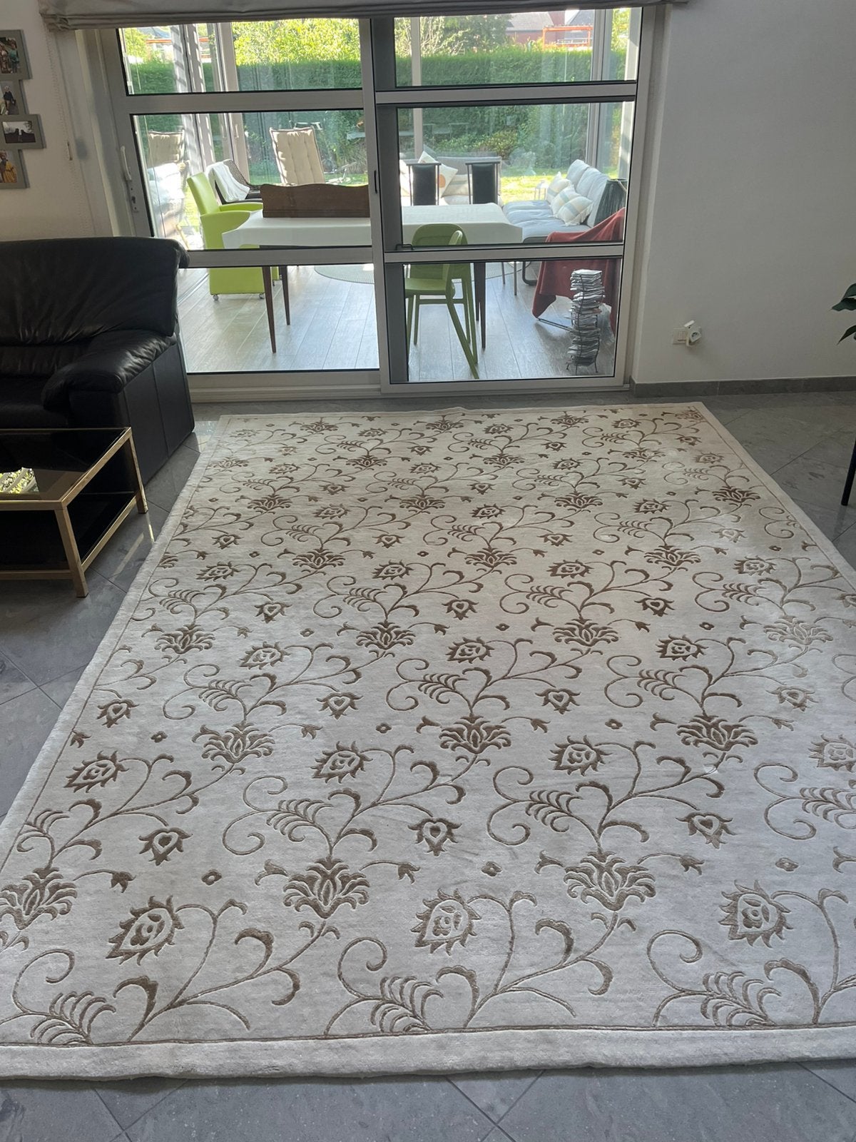 Tapis fait main 3,47 x 2,55 m, Maison & Meubles, 200 cm ou plus, 200 cm ou plus, Beige, Enlèvement